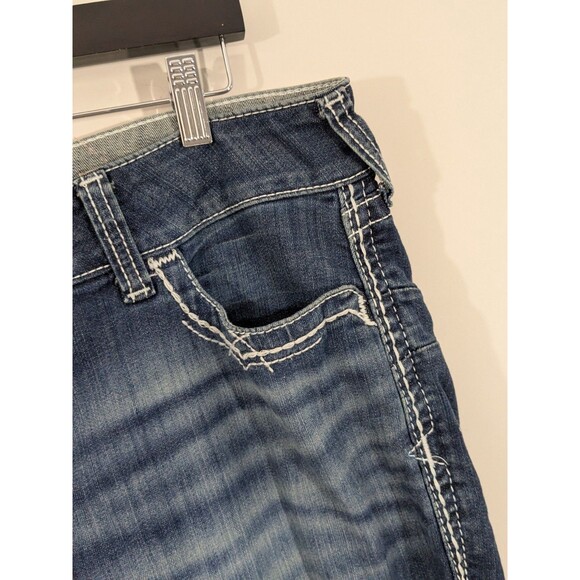 Ariat REAL Denim Jeans Womens (FITS 36 (TAG IS 29S) Blue Mid Rise Boot Cut - Picture 7 of 16